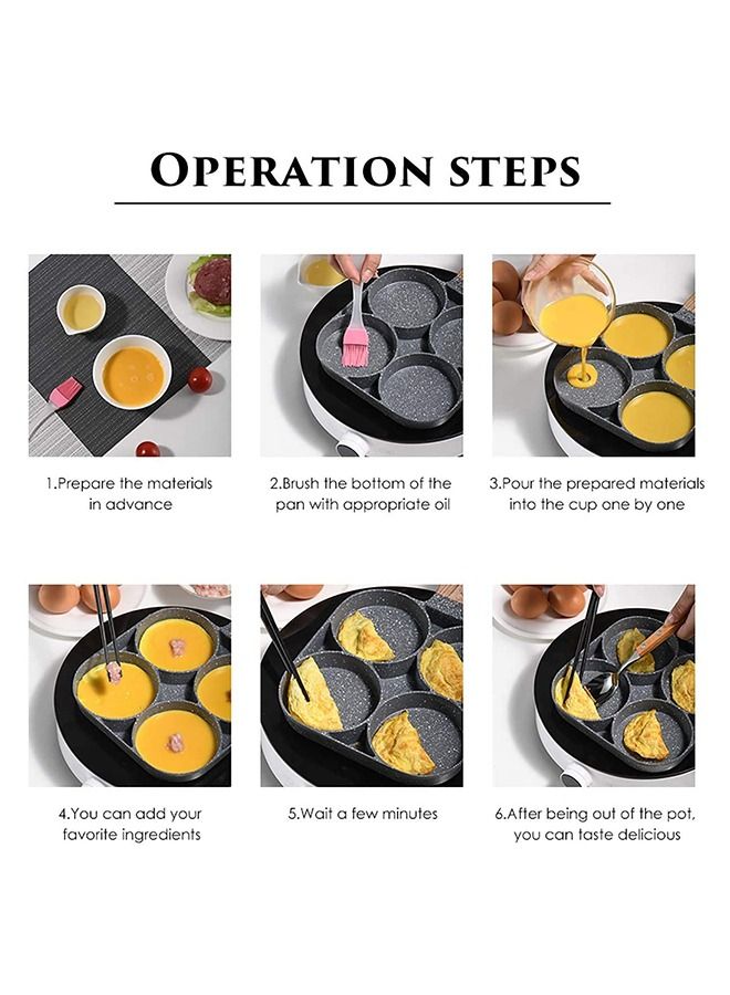 ٤-أكواب طهي غير لاصقة طباخ البيض من سبائك الألومنيوم مقلاة طباخ بيض مقلي ، فطيرة ، مقلاة عجة ، سلق البيض - Image 4