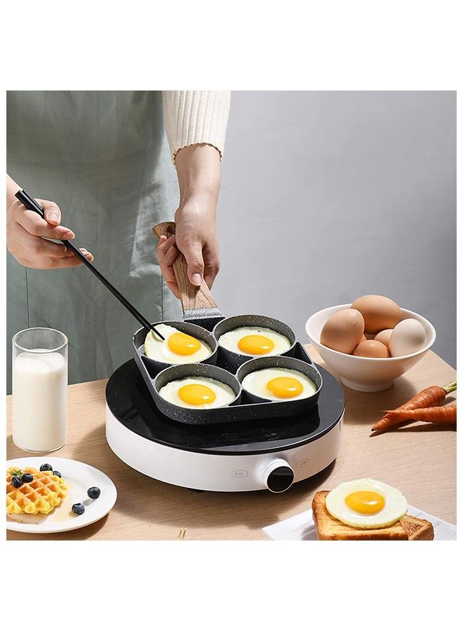 ٤-أكواب طهي غير لاصقة طباخ البيض من سبائك الألومنيوم مقلاة طباخ بيض مقلي ، فطيرة ، مقلاة عجة ، سلق البيض - Image 1