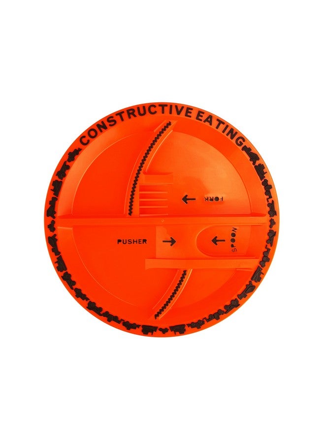 Constructive Eating Made In Usa Construction Plate For Toddlers Infants Babies And Kids Made With Materials Tested For Safety - Image 1
