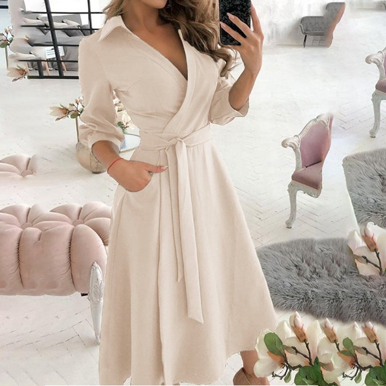 Fashion Printed Long Sleeve V-Neck Bodycon Dress - Image 4