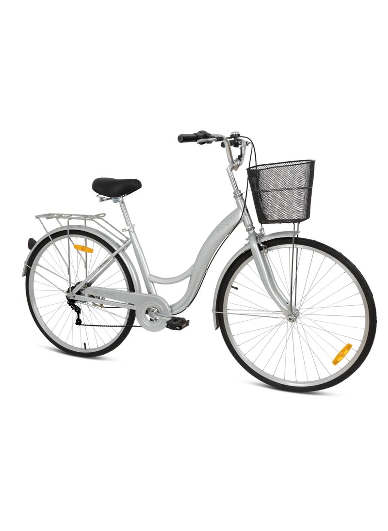 MOGOO - Mogoo Brooklyn 6 Speed Cruiser Bike 26 Inch, City-Bike with Gears, Steel Frame, Road-Bike, Comfort Cycle, Unisex Bicycle Adult - Image 1