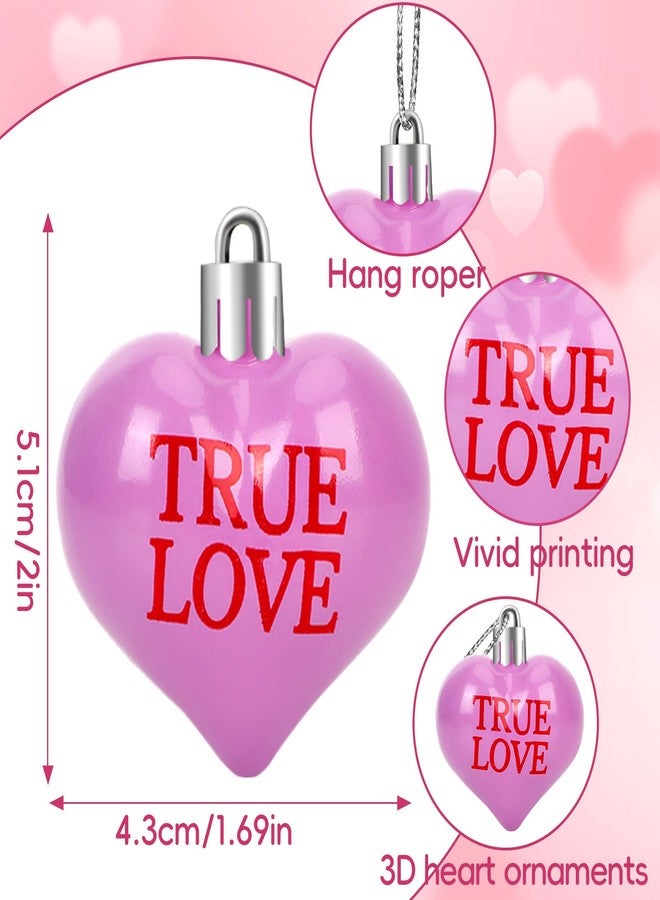 JULMELON Valentine's Day Conversation Hearts Candy Ornaments, 36 Pcs Colorful Heart Decorations for Tree Home Party Holiday Wedding and Party Decoration - Image 5