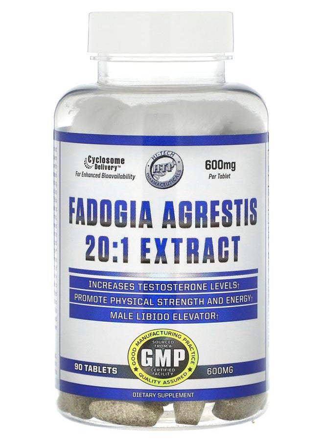 hi tech pharmaceuticals - Fadogia Agrestis 20:1 Extract 600 mg 90 Tablets - Image 1