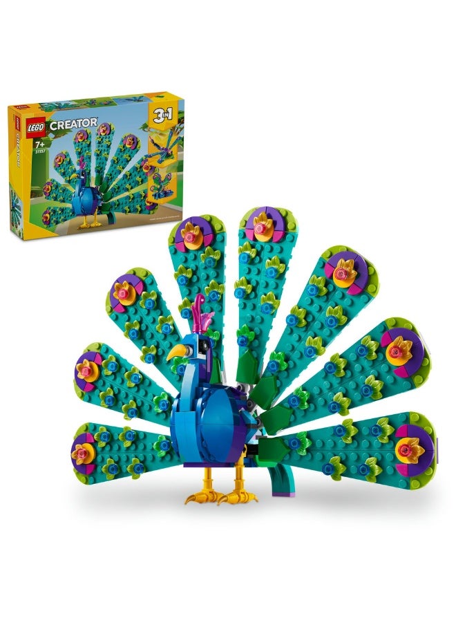 LEGO Creator Exotic Peacock 3in1 Toy Set 31157 (355) Pieces  - Image 1