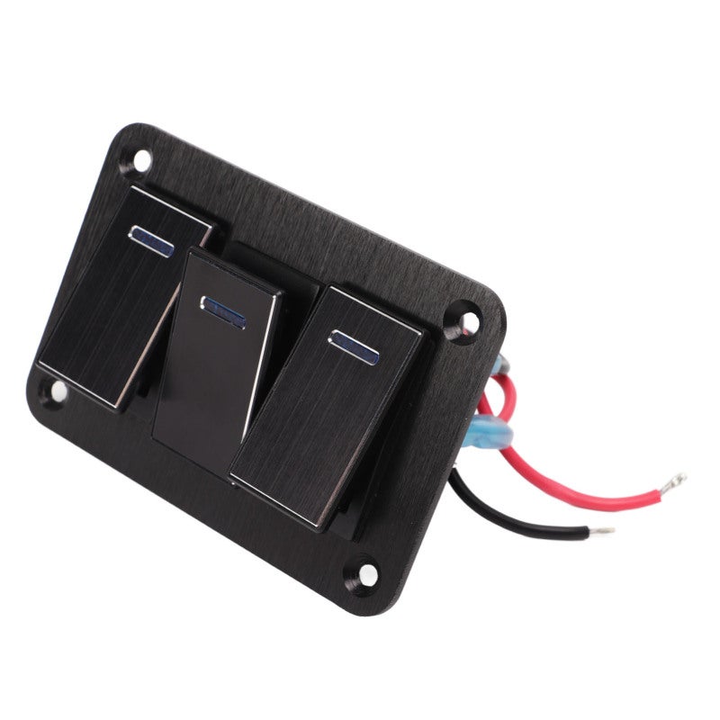 Aluminum Alloy Rocker Switch Panel 3 Gang - Universal 12V 24V On Off Toggle Switch with PC Buckle for Marine Car RV - Image 5