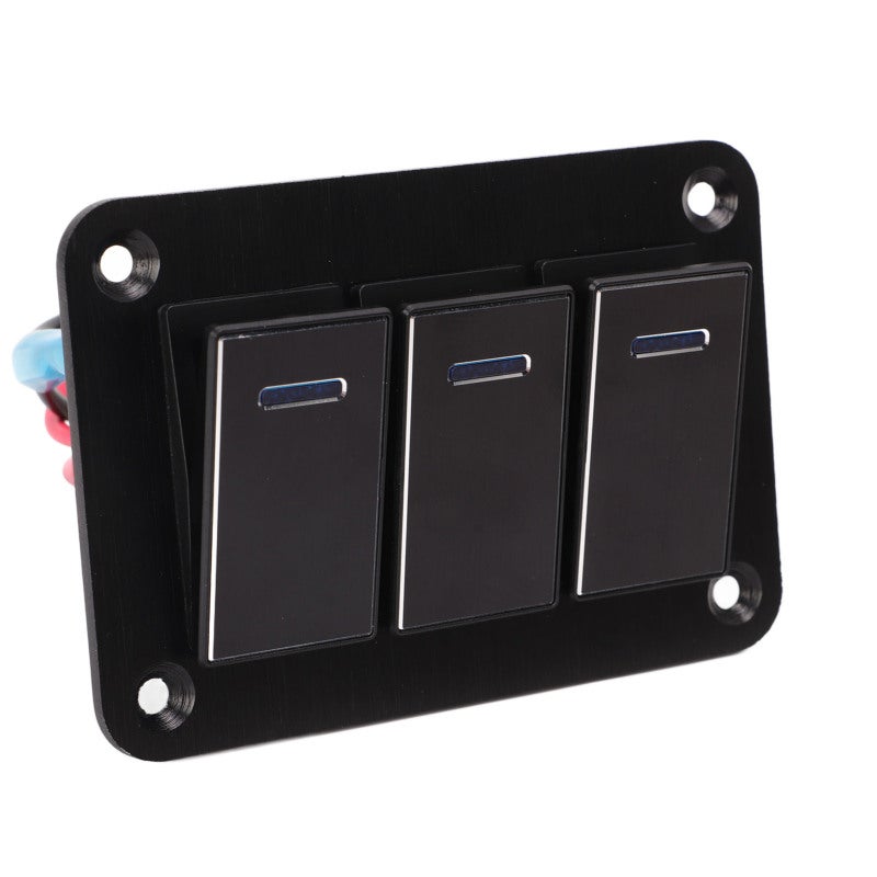 Aluminum Alloy Rocker Switch Panel 3 Gang - Universal 12V 24V On Off Toggle Switch with PC Buckle for Marine Car RV - Image 4