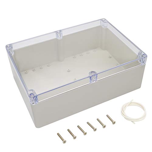LeMotech ABS Plastic Junction Box Dustproof Waterproof IP65 Electrical Enclosure Box Universal Project Enclosure Grey with PC Transparent Clear Cover 10.4 x 7.2 x 3.7 inch (263 x 182 x 95 mm) - Image 1