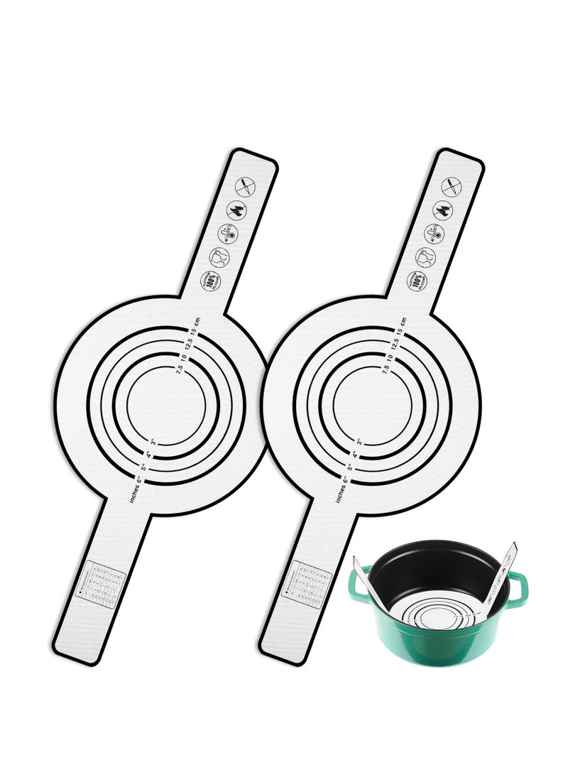 Zikra 2 Pieces Silicone Baking Mat for Dutch Oven Bread Baking Non-stick Baking Mat with Long Handle 8.3 Inch Reusable Silicone Baking Sheets Heat Resistant Baking Bread Pad for Dough Pastry (Black) - Image 1