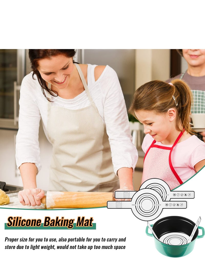 Zikra 2 Pieces Silicone Baking Mat for Dutch Oven Bread Baking Non-stick Baking Mat with Long Handle 8.3 Inch Reusable Silicone Baking Sheets Heat Resistant Baking Bread Pad for Dough Pastry (Black) - Image 2