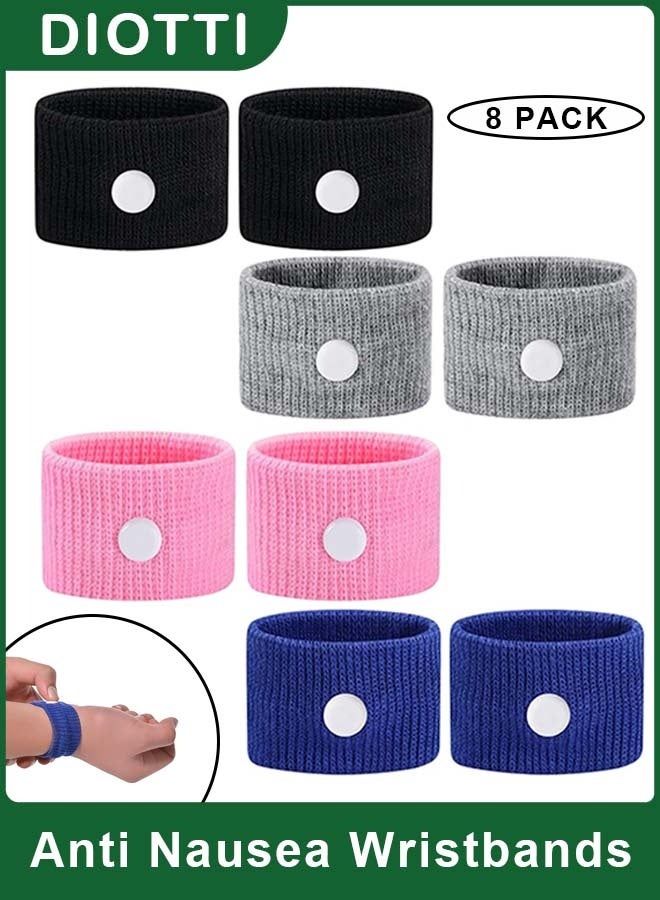 ديوتي ٤ أزواج من أساور دوار الحركة، أساور سفر مضادة للغثيان، مزودة بضغط نقاط الوخز بالإبر، مناسبة للسفر بالسيارة، أو البحر، أو الجو، لتخفيف دوار الحركة، وأساور طبيعية لتخفيف الغثيان للبالغين والأطفال. - Image 1