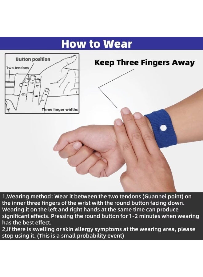 ديوتي ٤ أزواج من أساور دوار الحركة، أساور سفر مضادة للغثيان، مزودة بضغط نقاط الوخز بالإبر، مناسبة للسفر بالسيارة، أو البحر، أو الجو، لتخفيف دوار الحركة، وأساور طبيعية لتخفيف الغثيان للبالغين والأطفال. - Image 4
