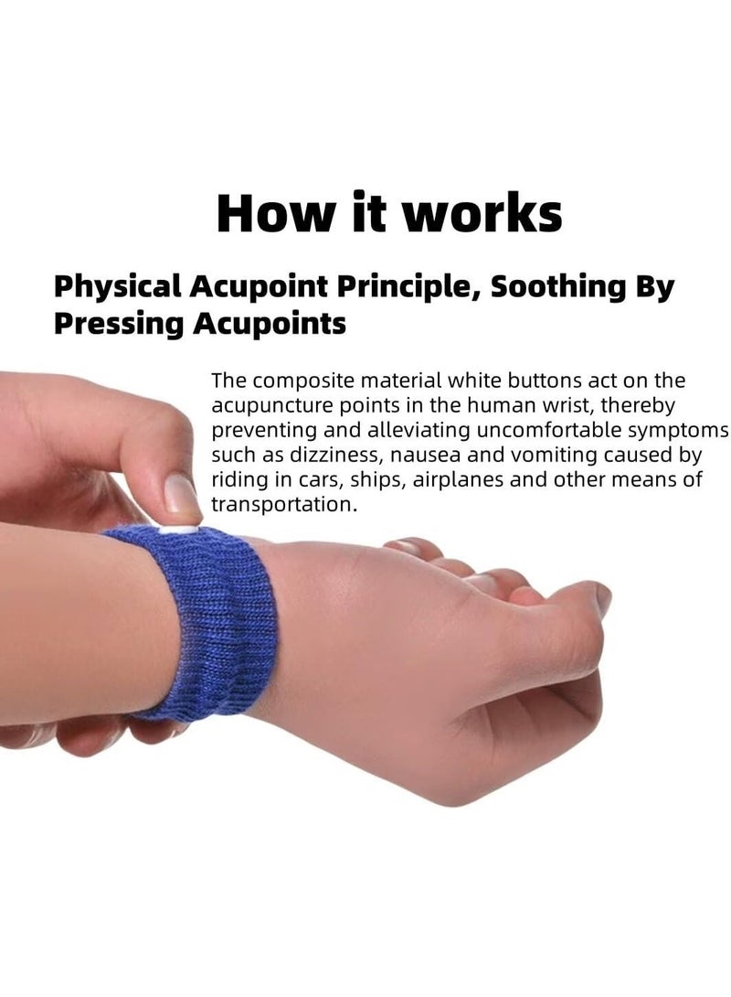 ديوتي ٤ أزواج من أساور دوار الحركة، أساور سفر مضادة للغثيان، مزودة بضغط نقاط الوخز بالإبر، مناسبة للسفر بالسيارة، أو البحر، أو الجو، لتخفيف دوار الحركة، وأساور طبيعية لتخفيف الغثيان للبالغين والأطفال. - Image 5