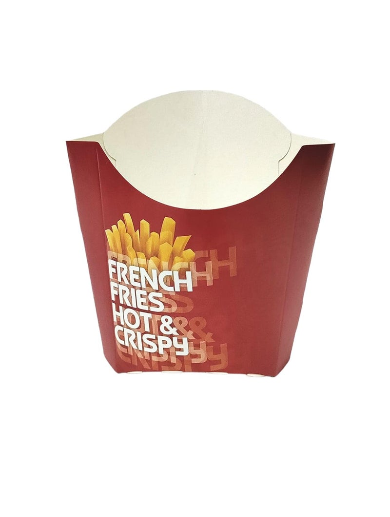 Adaamya® - 100 Pcs Multi Color Printed Bio-degradable Disposable French Fries Snack Holder Paper Box Cup Containers for Party, Picnic, Delivery & Takeaway (100) - Image 1