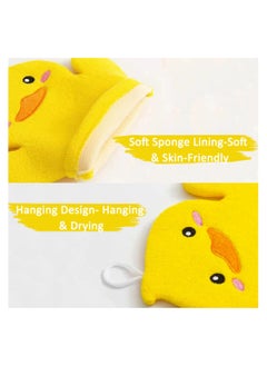 SYOSI 3 Pcs Bubble Glove Baby Bath Mitt Wash Hand Puppet for Kids Toddler Sponge Washcloth Adults Body Scrubber Ducks Frog Bear  - Image 5
