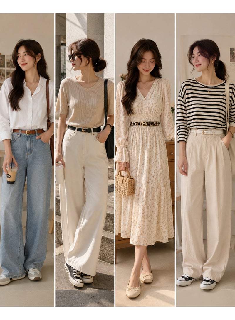 Shein 4PCS Women's Thin Waist Belt Set with Square Buckle – Elegant Multi-Color Fashion Belts for Dresses & Casual Wear - Image 2