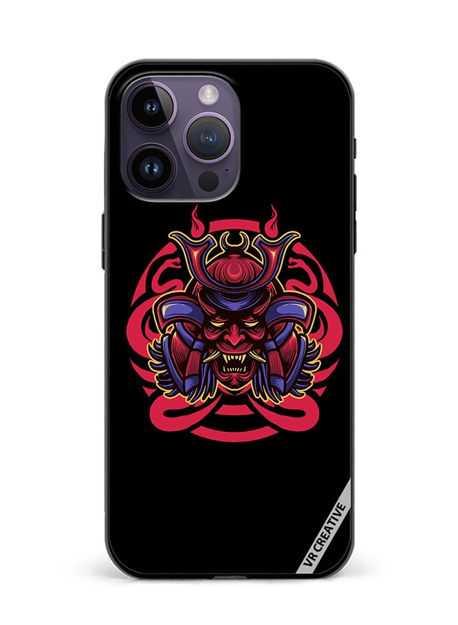 VR CREATIVE Protective Case Cover For Apple iPhone 16 Pro Max Japanese Samurai Mask Design Multicolour