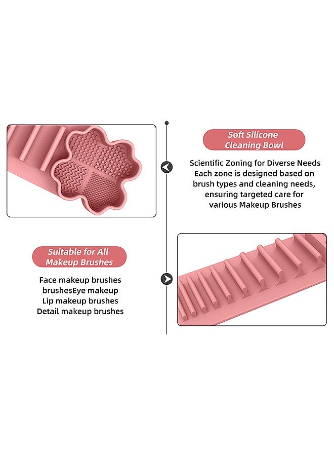 إم إكس إن مكياج فرشاة تجفيف رف، 2 في 1 تصميم مكياج فرشاة تنظيف سجادة سليكون لينة تركيب مكياج فرشاة الأسنان حامل المنظّم مكياج حامل الفرشاة مكيف منظّم الفرشاة مع 11 فتحة لتخزين التجفيف فرش - Image 3