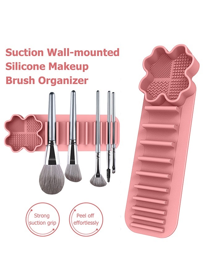 إم إكس إن مكياج فرشاة تجفيف رف، 2 في 1 تصميم مكياج فرشاة تنظيف سجادة سليكون لينة تركيب مكياج فرشاة الأسنان حامل المنظّم مكياج حامل الفرشاة مكيف منظّم الفرشاة مع 11 فتحة لتخزين التجفيف فرش - Image 1