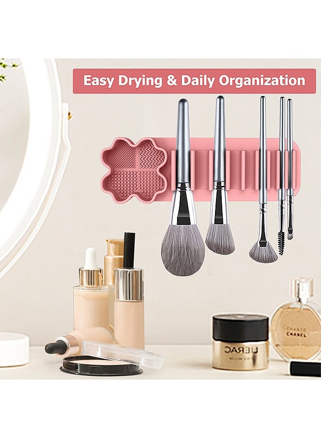 إم إكس إن مكياج فرشاة تجفيف رف، 2 في 1 تصميم مكياج فرشاة تنظيف سجادة سليكون لينة تركيب مكياج فرشاة الأسنان حامل المنظّم مكياج حامل الفرشاة مكيف منظّم الفرشاة مع 11 فتحة لتخزين التجفيف فرش - Image 5