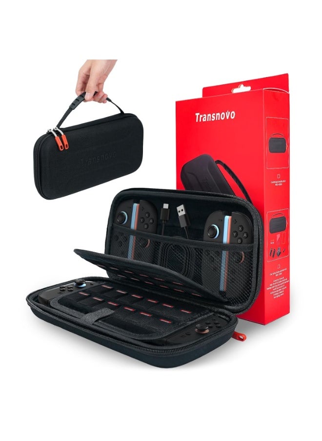 Transnovo Carrying Case Compatible with Nintendo Switch 2 (2025) with 24 Game Slots, Compact and Travel Friendly, Durable EVA Hard Shell, Large-Capacity Storage for Switch 2 Console and Accessories  - Image 1