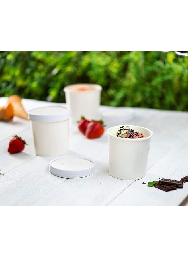 Gusto 12 oz. Double-Wall Poly White Paper Containers with Vented lids [25 Sets] - Image 5