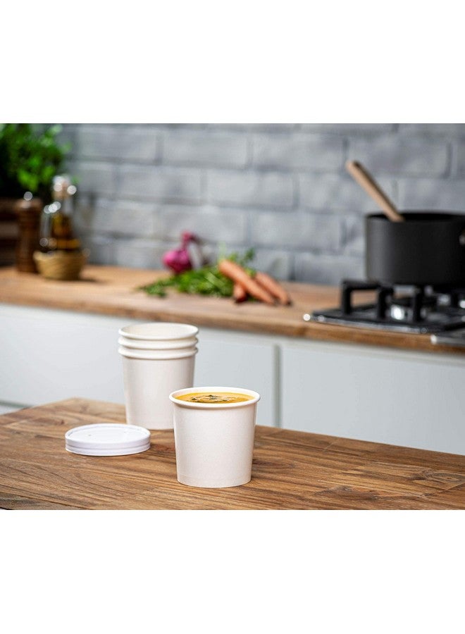 Gusto 12 oz. Double-Wall Poly White Paper Containers with Vented lids [25 Sets] - Image 3