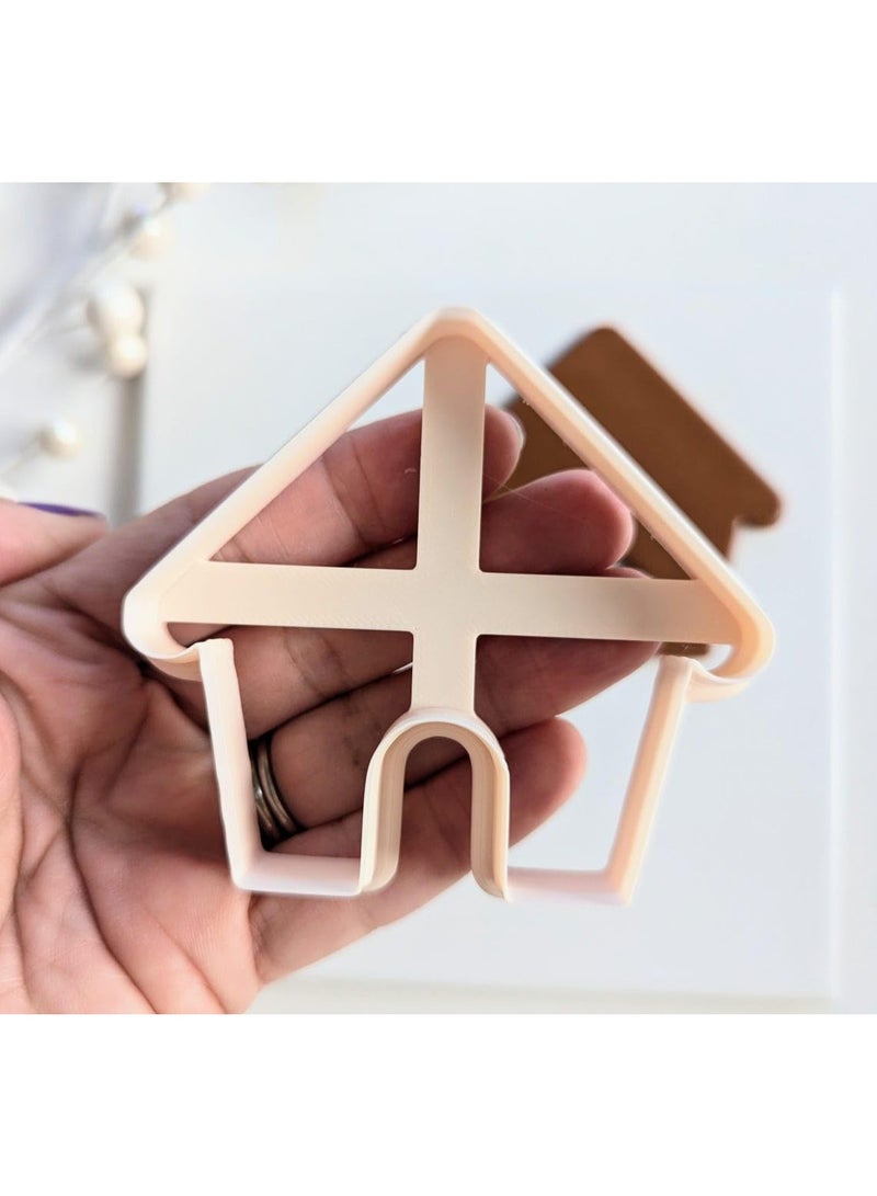 EROTNGO Gingerbread House Cookie Cutter for Christmas Baking and Crafts Large Holiday Polymer Clay Cutter for Cookies Fondant Ornaments Tags DIY Earrings and Festive Holiday Decorations - Image 2