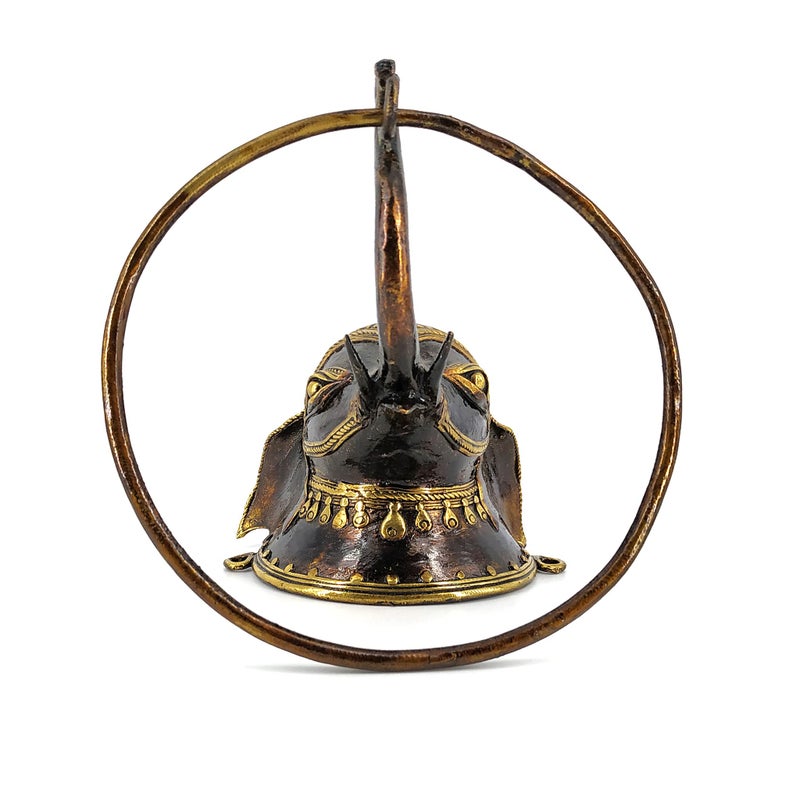 Shambhavi Creations Brass Towel Ring Holder for Bathroom, Kitchen, and Room, Antique Elephant Design Napkin Ring, Bastar Art. - Image 3