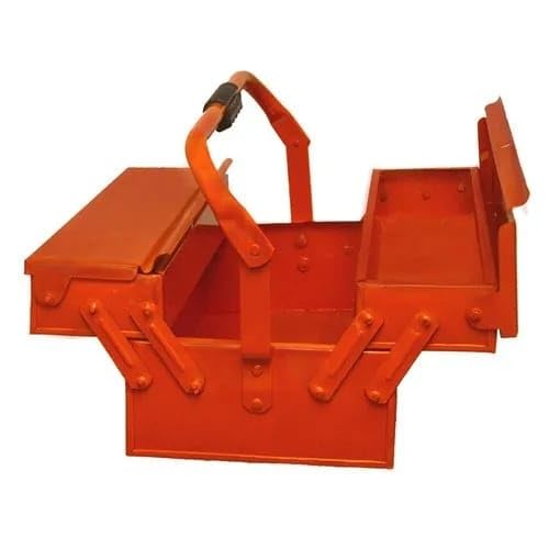 Bosney High Grade Metal Tool Box for ToolsTool Kit Box for Home and GarageTool Box Without Tools3 Compartment Orange - Image 2