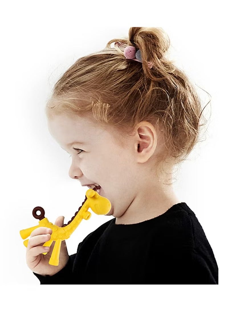 AIYISHI 5 Pack Baby Teething Toys Set Silicone Fruit Shape Giraffe Baby Teethers BPA Free Soothe Babies Gums for Babies Infants Toddlers Boys & Girls - Image 3