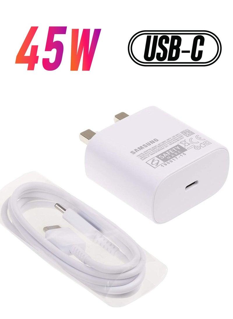 "45W Samsung USB-C Super Fast Charger – Type-C Wall Adapter for Galaxy S22 Ultra/S22+/S21 Ultra/S21 Plus 5G, Note 20 Ultra, S20/S20 Ultra, Tab S8 Ultra/S8+, PPS Fast Charging" - Image 1