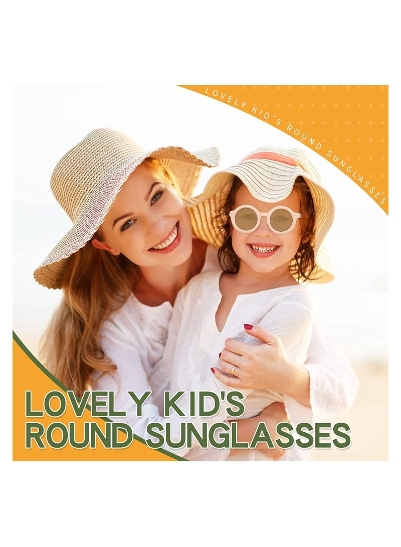 Kids Sunglasses, Retro Cute Round Sunglasses for Kids Girls Boys Sunnies UV400 Protection Sun Glasses, Flexible Frame for Girls Boys Age 2-10 Morandi Sunglasses Fashion Beach Holiday - Image 2