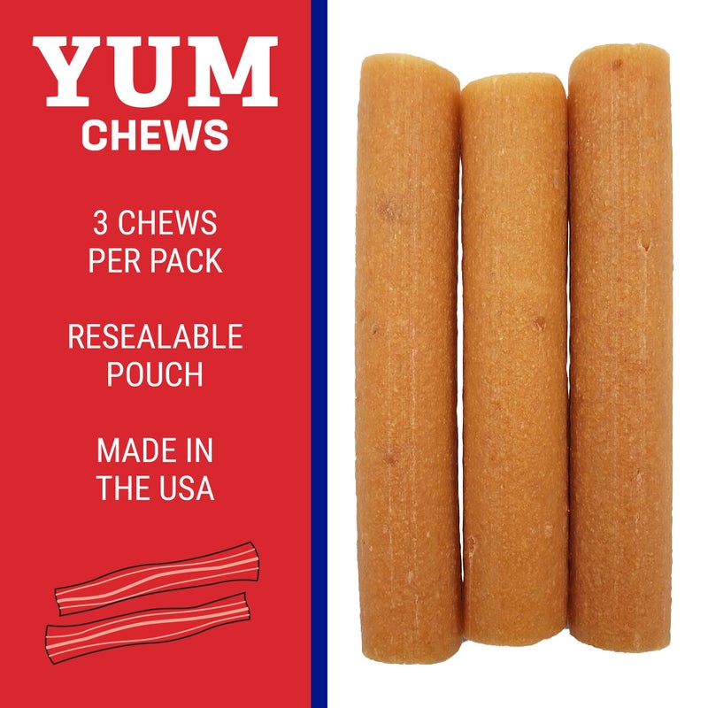 Himalayan Dog Chew Yak Cheese Dog Chews, Lactose Free & Grain Free, USA Made, For All Dog Breeds, Medium Density Cheese Chew, Resealable Pouch with 3 YUM Treats, Bacon Flavor - Image 4