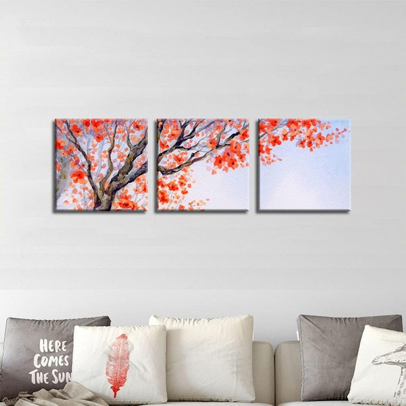 NAN Wind 3 Panels Plum Blossom Canvas Art - Image 4
