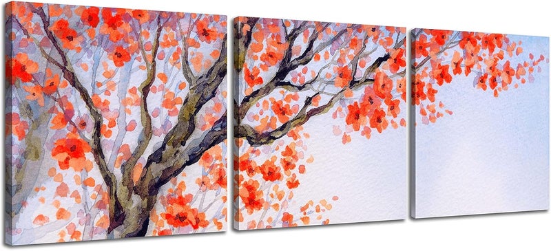 NAN Wind 3 Panels Plum Blossom Canvas Art - Image 1
