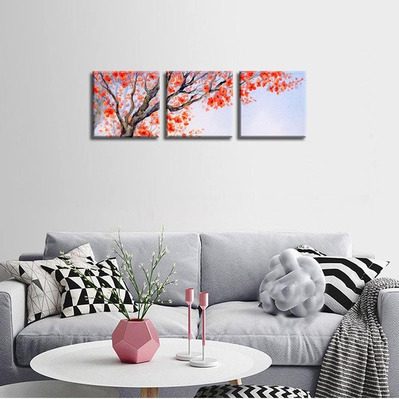 NAN Wind 3 Panels Plum Blossom Canvas Art - Image 5