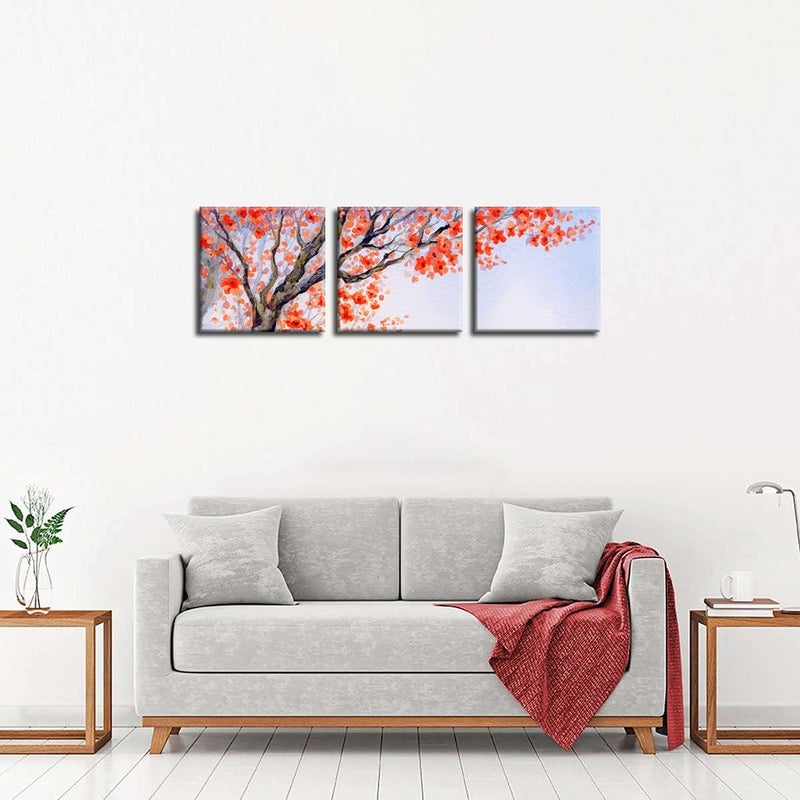 NAN Wind 3 Panels Plum Blossom Canvas Art - Image 3