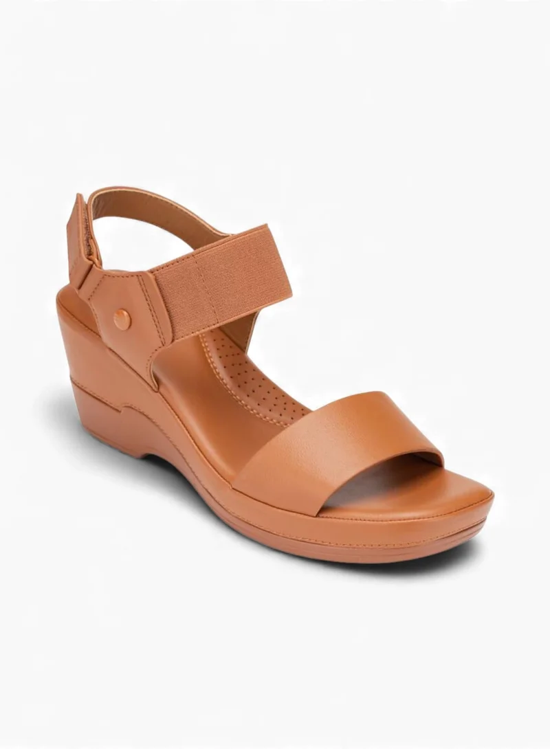 Bata Comfit Wedge Heel Sandals with Adjustable Back Strap