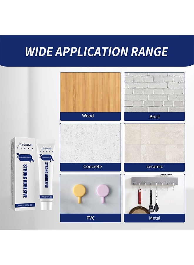 جايسوينغ لاصق قوي، غراء مقاوم للماء بدون مسامير، مثبت مانع للتسرب طويل الأمد للبلاستيك والمعدن وبلاط الجدران والمزيد، مثالي لمشاريع الحرف اليدوية وإصلاحات المنزل (1 قطعة) - Image 3