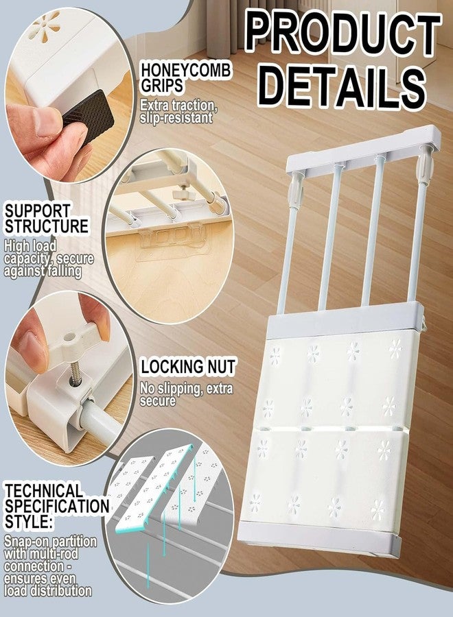 KRLZ Extendable Closet Shelf, Expandable Shelves Wardrobe Storage Organiser, Adjustable Wardrobe Cupboard Divider, Tension Shelf Separator - Image 3