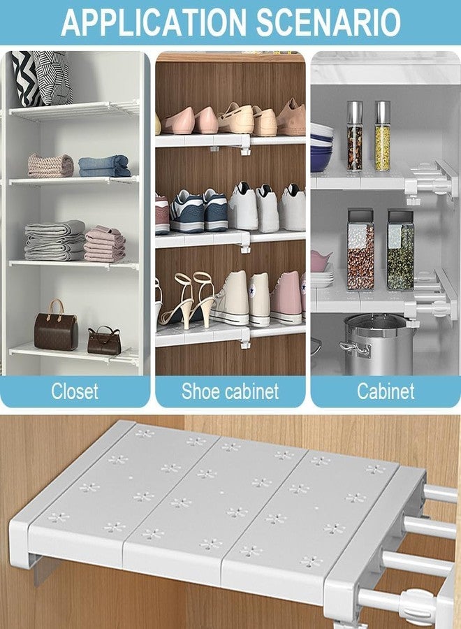 KRLZ Extendable Closet Shelf, Expandable Shelves Wardrobe Storage Organiser, Adjustable Wardrobe Cupboard Divider, Tension Shelf Separator - Image 2