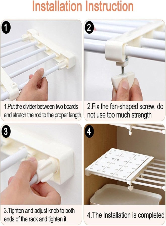 KRLZ Extendable Closet Shelf, Expandable Shelves Wardrobe Storage Organiser, Adjustable Wardrobe Cupboard Divider, Tension Shelf Separator - Image 5