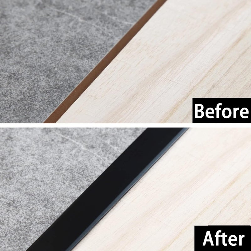 Trimold 3Pcs Aluminum T Molding Trim & Floor Transition Strips, Flat Divider Strip for Door Threshold and Joining Flooring Gaps of Laminate Planks Tile (2.9Ft x 0.8In, Matte Black) - Image 3
