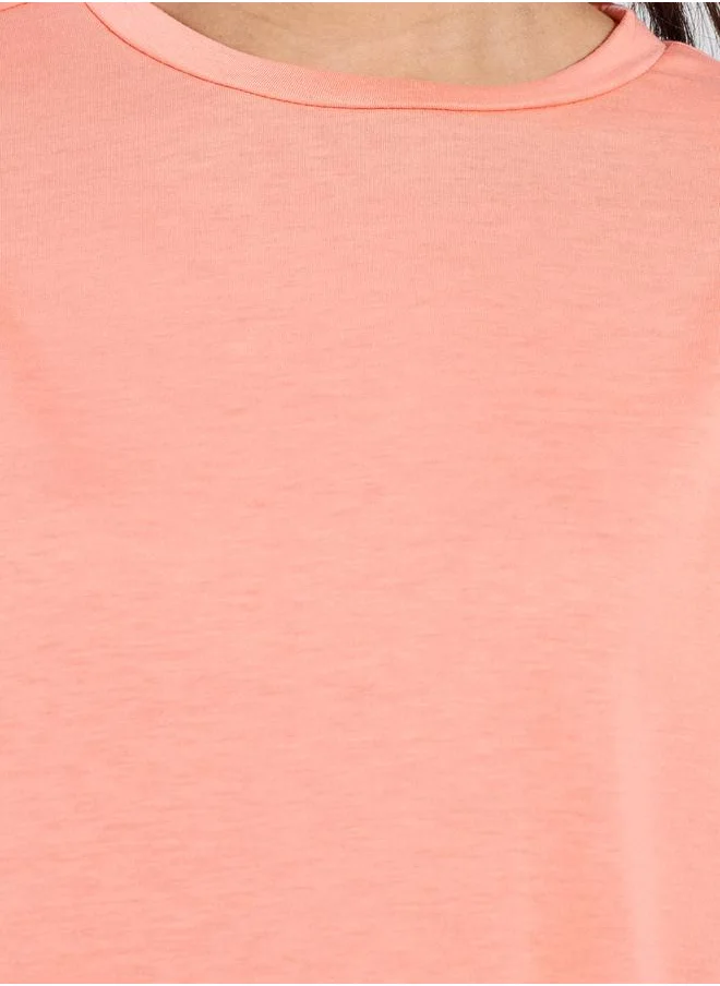 Styli Padded Shoulder Round Neck Boxy T-Shirt