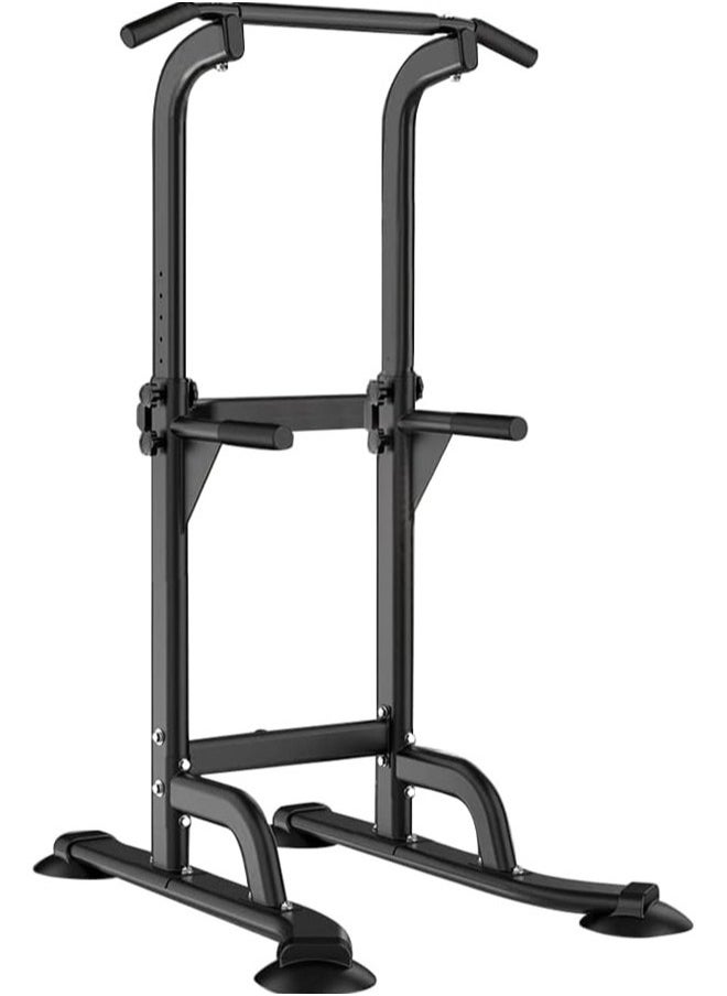 Denzoz - Power Tower Pull Up Bar and Dip Station Adjustable Height Dip Stand Multi-Functional Strength Training Fitness Workout Station - Image 1
