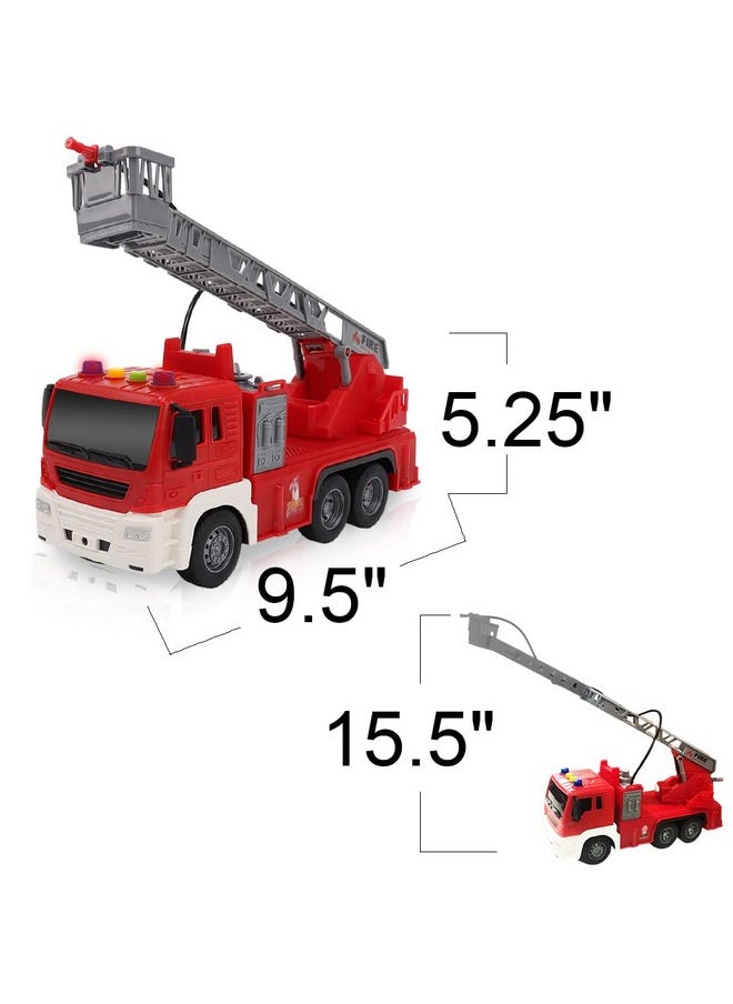 ArtCreativity ArtCreativity Light Up Ladder Fire Truck, Red Firetruck Toys for Kids with Lights, Sounds, Water-Spraying Hose, and Extendable Ladder, Light-Up Push and Go Firefighter Toys for Kids, Great Gift Idea  - Image 3