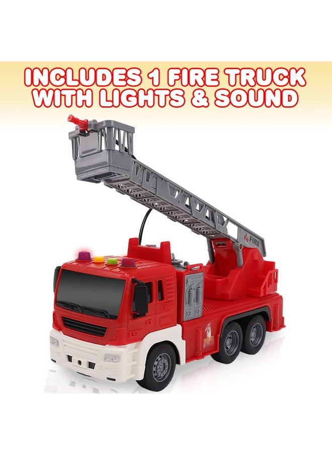 ArtCreativity ArtCreativity Light Up Ladder Fire Truck, Red Firetruck Toys for Kids with Lights, Sounds, Water-Spraying Hose, and Extendable Ladder, Light-Up Push and Go Firefighter Toys for Kids, Great Gift Idea  - Image 2