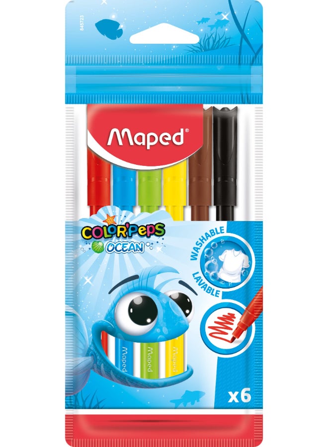 Maped FELT TIPS OCEAN PULSE X6 POUCH