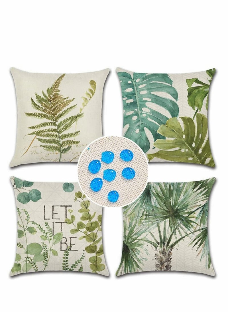 Waterproof Green Leaf Throw Pillow Covers for Outdoor and Indoor Decor, Perfect for Patio, Garden, Living Room, and Farmhouse Style  - Image 1