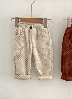 Bafanou Bafanou Baby Spring Pants 0-3Y Corduroy Autumn Polka Dot Infant Unisex Trousers  - Image 4